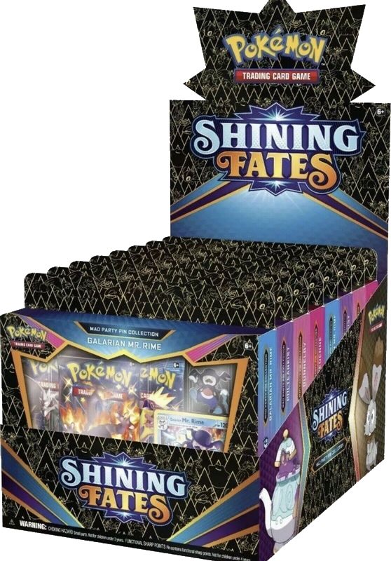 Shining Fates Mad Party Pin Collection Display
