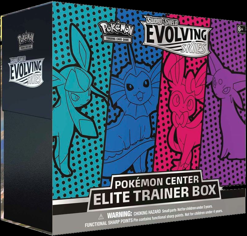Evolving Skies Pokemon Center Elite Trainer Box [Glaceon/Vaporeon/Sylveon/Espeon] (Exclusive)
