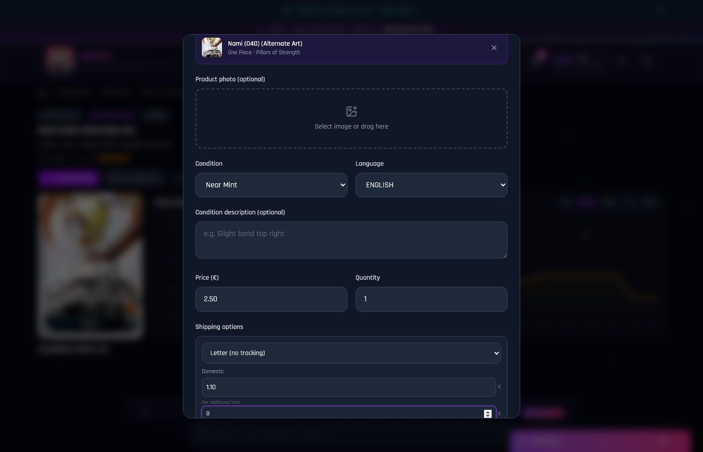 Letter as shipping option